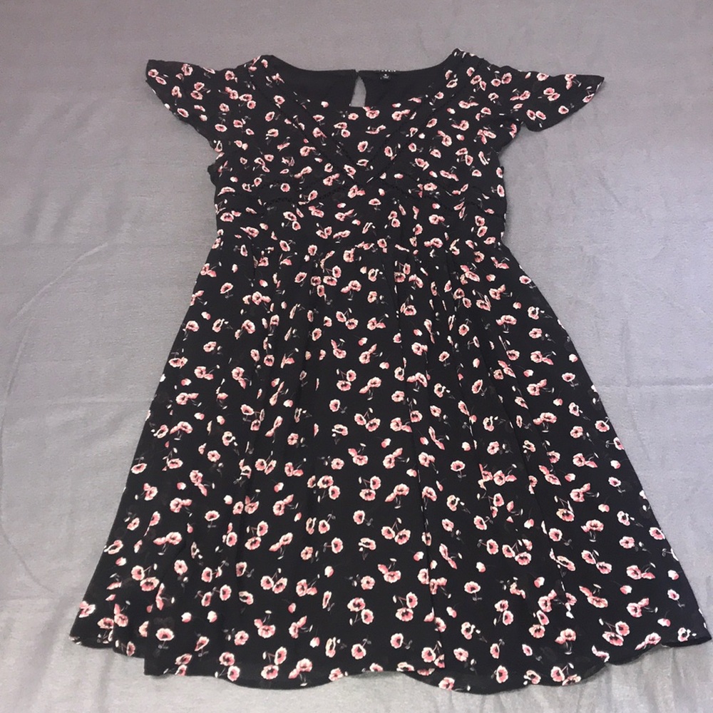 Torrid Dress Black Floral Sz 0